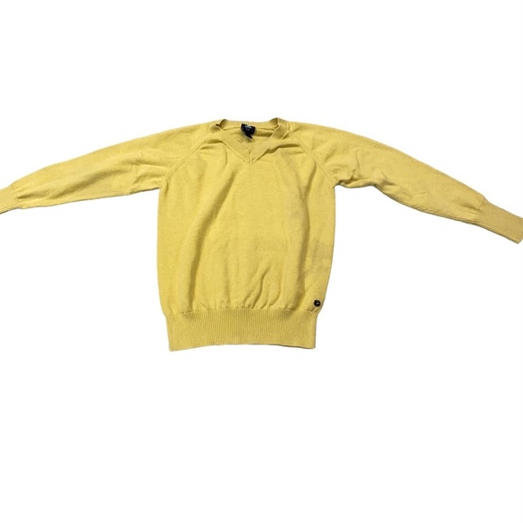 Adidas SLVR V-Neck Long Sleeve Pullover Sweatshirt Yellow Women Size Medium - Picture 1 of 8